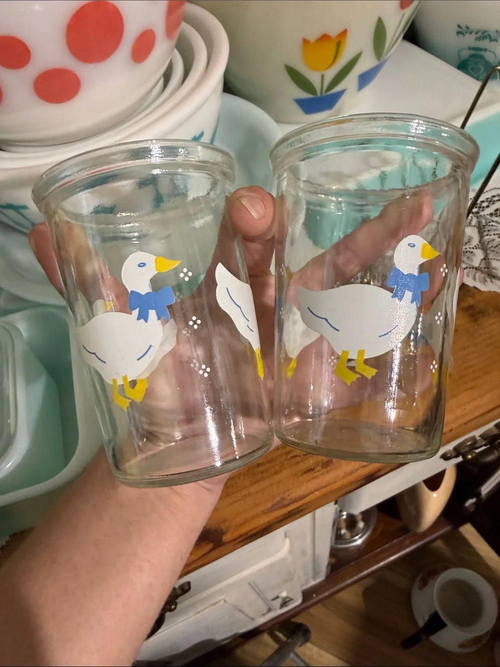 Vintage duck goose bama jars juice cottagecore